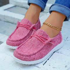 Women's Lightweight Canvas Shoes Lace Up Low Top Comfortable Outdoor Shoes