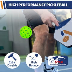 12pcs Pickleballs 40 Holes PP Pickleball Set for Outdoor Play