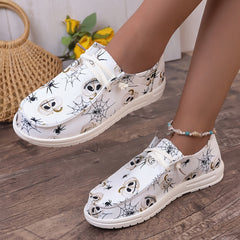 Halloween Spider & Spider Web & Pumpkin Skate Shoes