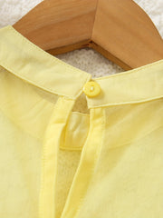 Girls Mesh Neck Layered Stitching Tank Dress For Summer