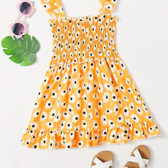 Girls Sleeveless Floral Print Dress