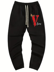 Butterfly V Print Men s Drawstring Sweatpants Pocket Casual Comfy Jogger Pants