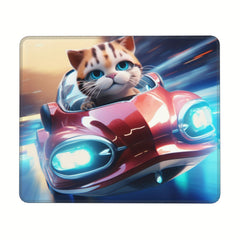 Square Sewn Mouse Pad Racing Cat Pattern Office Home Gaming Desktop Laptop