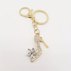 High Heel Shoes Keychain With Rhinestone Decoration