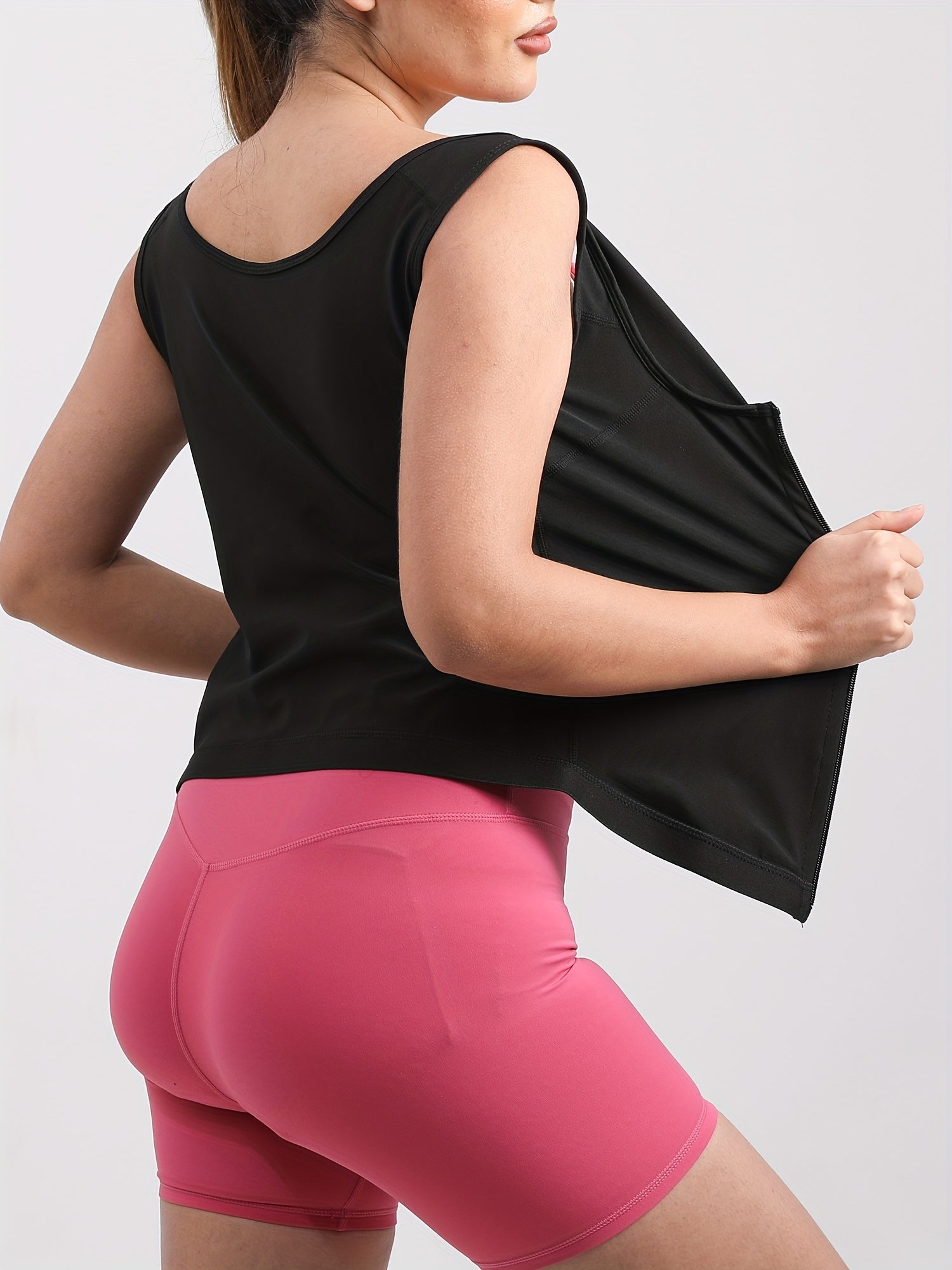 Sauna Suit Women Waist Trainer Sweat Tank Top Shaper Zipper