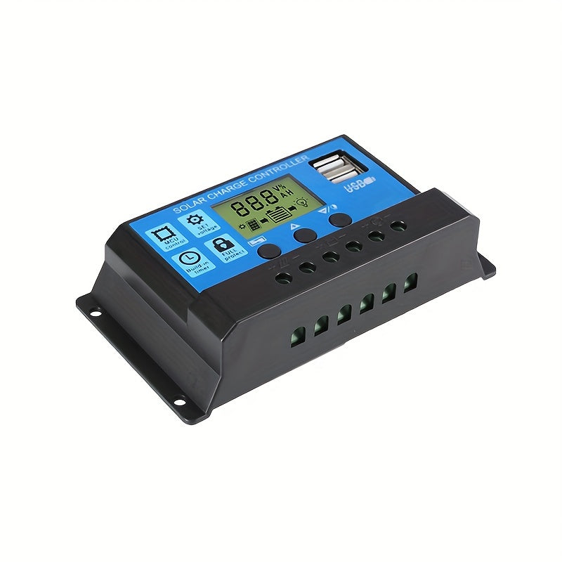 Adjustable LCD Display Solar Panel Regulator 12V 24V USB Port