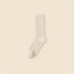 7 Pairs Solid Mid Tube Socks Women's Stockings
