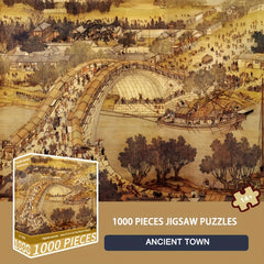 1000pcs Jigsaw Puzzle Ancient Chinese Town Traditional Architecture & Festive At