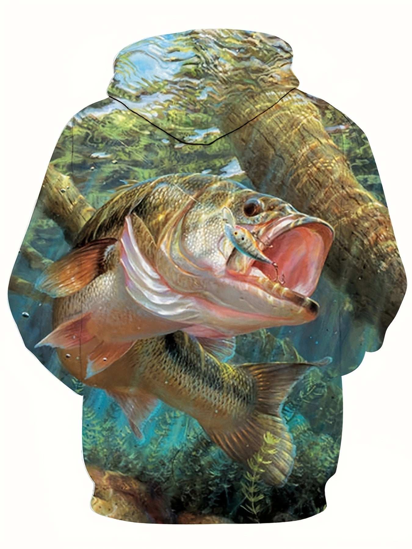 Fish 3D Print Hoodies For Men Graphic Hoodie Comfy Loose Hooded Pullover