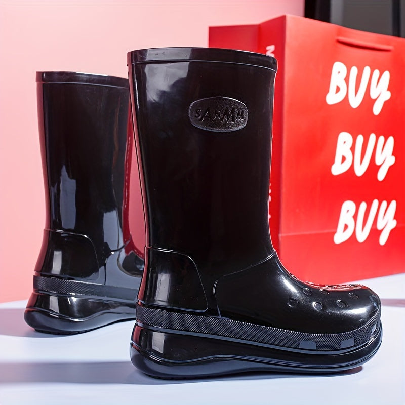 Medium Tube Rain Boots Women Waterproof Outdoor Garden Water Shoes