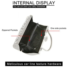 Silvery Pearl Evening Gift Bag Rhinestone Banquet Handbag