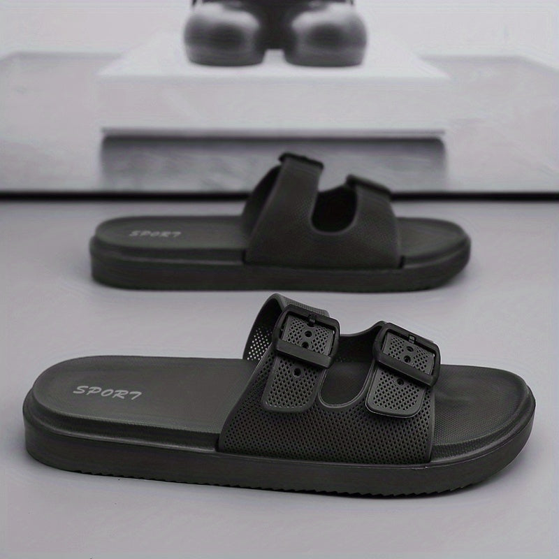 Men's Buckle Slides Non-Slip Slippers Open Toe Shoes