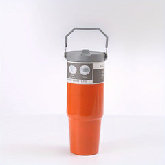 30oz Leakproof Stainless Steel Cup with Handle and Straw for Outdoor Activities
