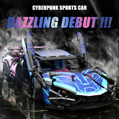 Stylish Cyberpunk Supercar Building Blocks - Perfect for Halloween & Christmas