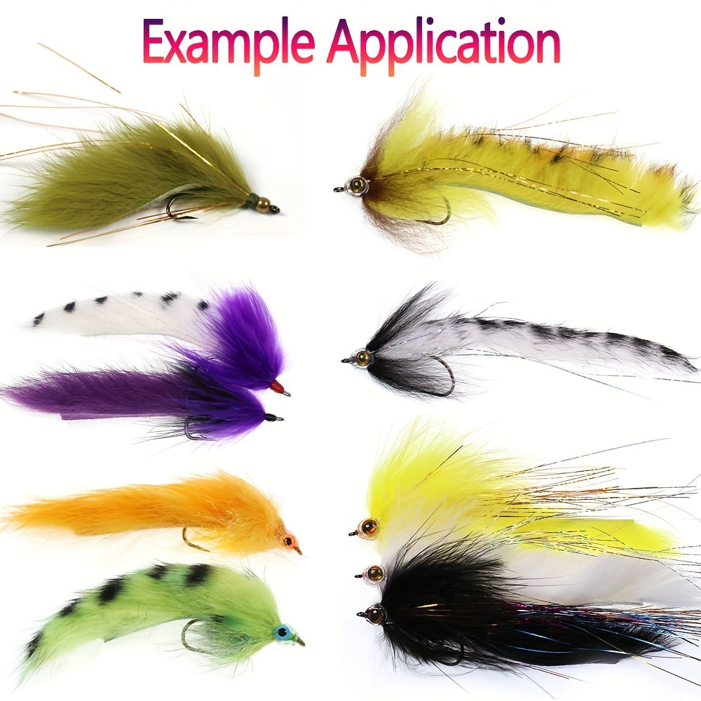 12 Colors Straight Cut Zonker Strips Hare Hair Fur Fly Tying Materials