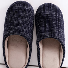 Men's Cozy Striped Slides Soft Plush Slippers