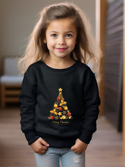 Toddler Kid Girls Cartoon Christmas Tree Sweatshirt