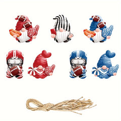 7pcs Gnome Football Ornaments School Football Team Gift Decor