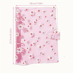 A5 A6 PVC Transparent Daisy Notebook 6 Hole Loose Leaf Shell Journal