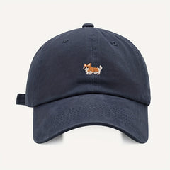 Embroidered Cartoon Puppy Baseball Cap Navy Sun Hat