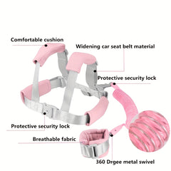 2-In-1 Pink Toddler Leash & Wrist Link - 2.5m Length