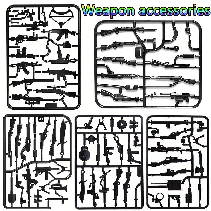 5pcs Military Weapon Accessories Storage System for Building Toys