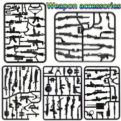 5pcs Military Weapon Accessories Storage System for Building Toys