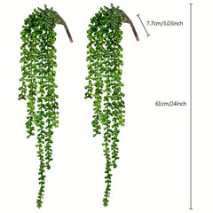 4pcs Hanging Strings of Pearls Succulents 24'' Home Office Wedding Decor