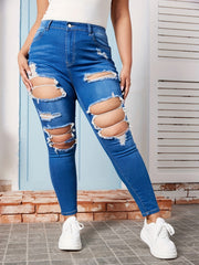 Cut Out Ripped Skinny Jeans