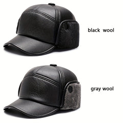 Winter Baseball Cap Hats For Men Snapback Father Hats Earflaps Thicken Dad Cap