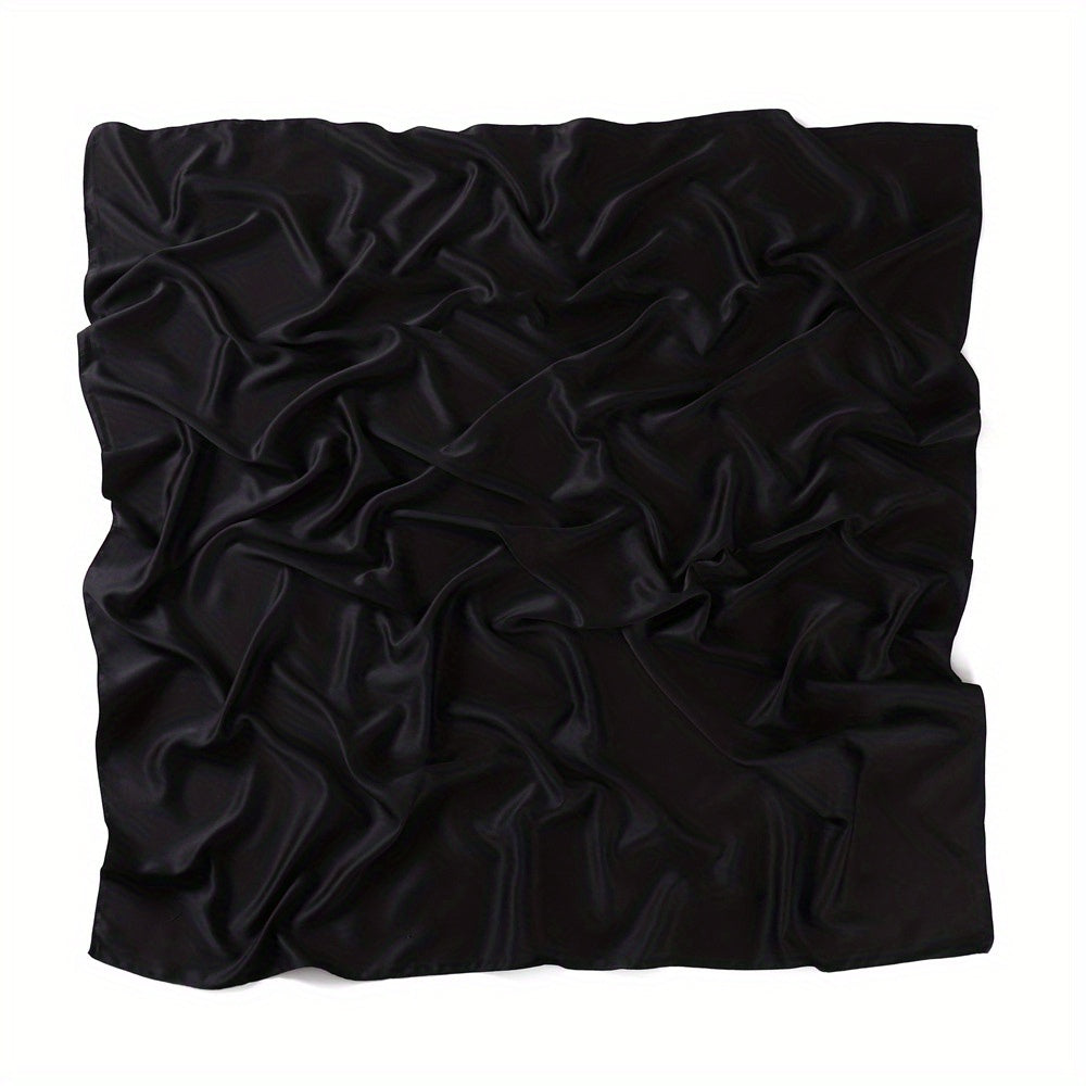 Satin Square Scarf Soft Solid Hijab Large Turban Head Wrap 109x109
