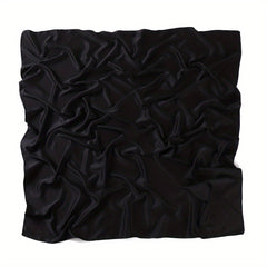 Satin Square Scarf Soft Solid Hijab Large Turban Head Wrap 109x109