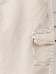 Girls Casual Denim Cargo Pants Elastic Waist Jogger Pants