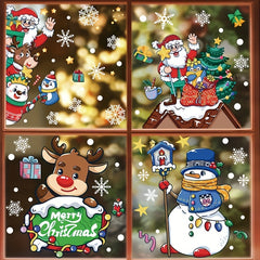 6pcs Christmas Window Sticker Dwarfs Snowflake Wall Stickers