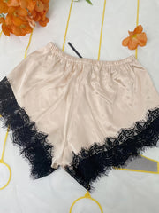 Soft Lace Stitching Sleep Bottoms Elastic Waistband Shorts