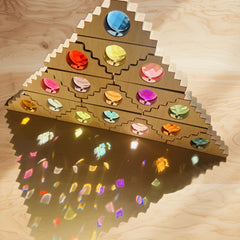 Wooden Stacking Toys with Acrylic Gemstones for Ages 3-6