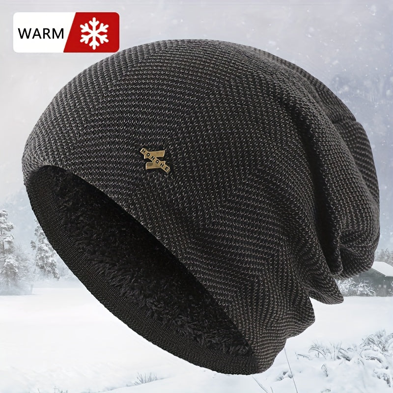 Thickened Warm Woolen Knitted Hat for Outdoor Cycling Skiing