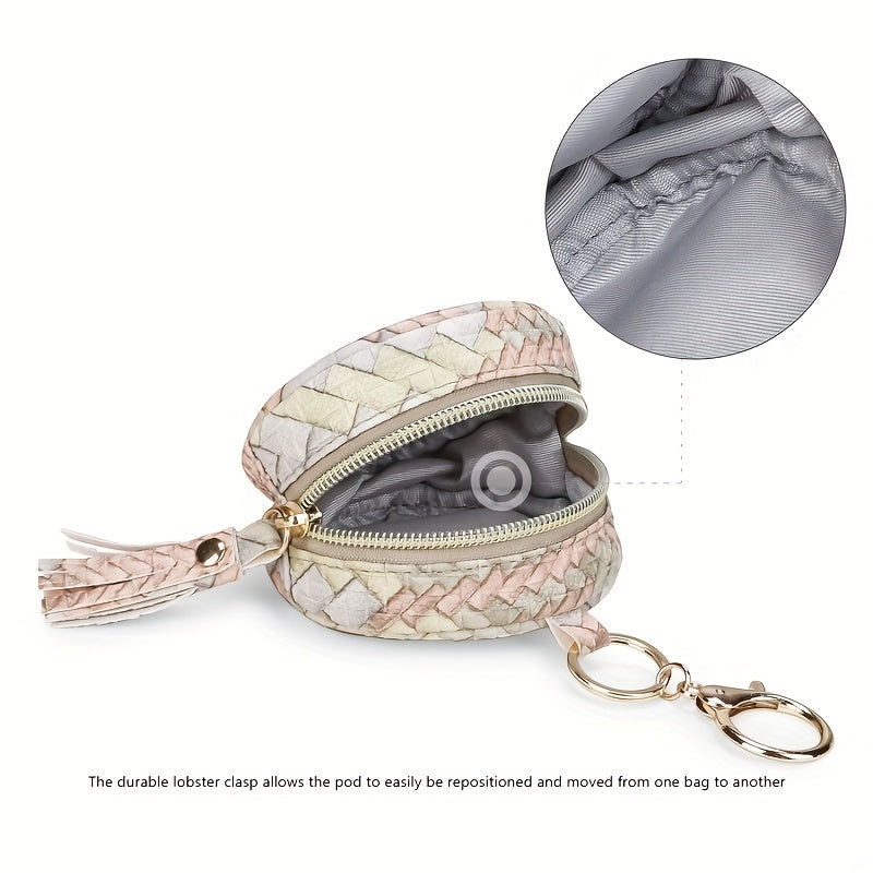 PU Leather Pacifier Bag with Tassel Key Coin Holder