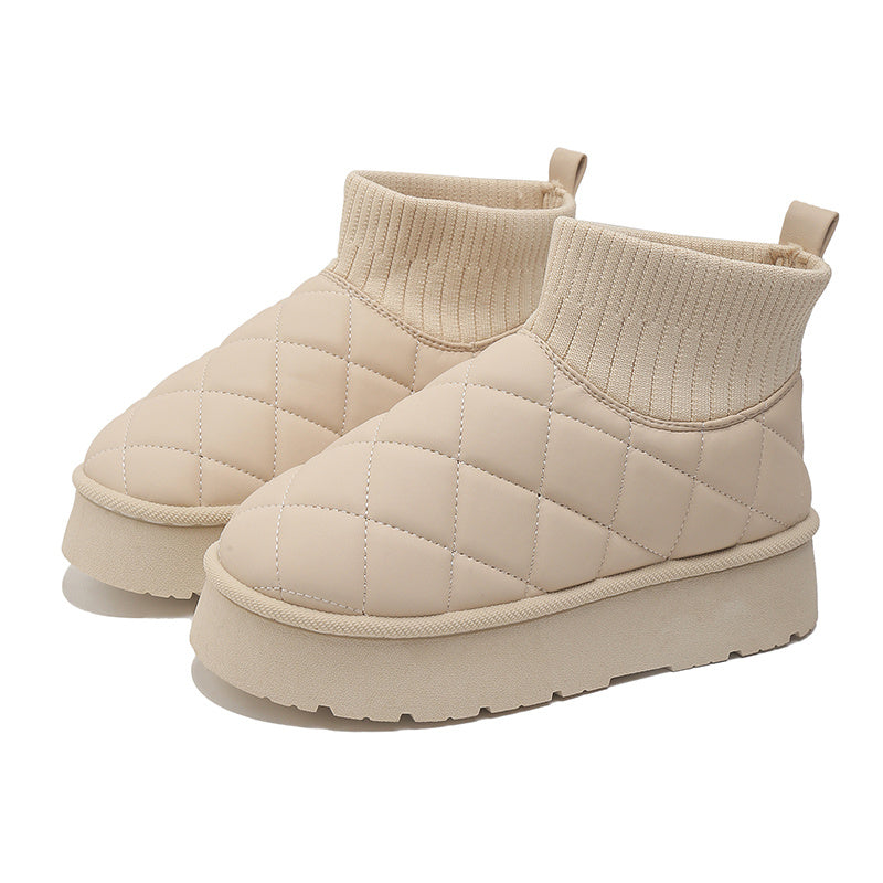 Waterproof Faux Leather Winter Boots Non Slip Snow Boots