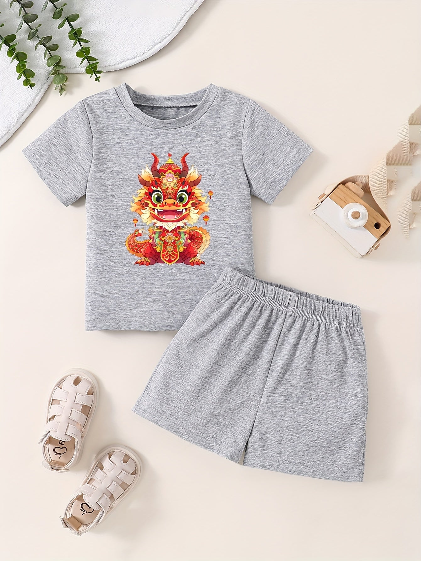 Toddler Kid T-shirt & Pants Cartoon Pattern Cotton Summer Clothing