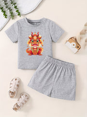 Toddler Kid T-shirt & Pants Cartoon Pattern Cotton Summer Clothing