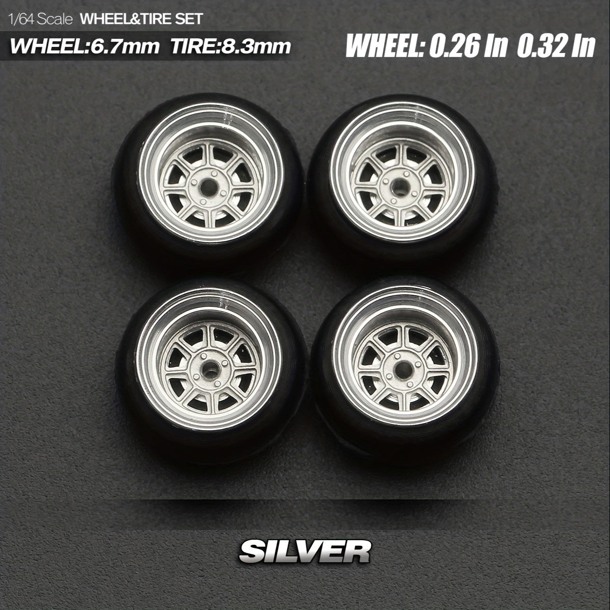 1:64 Scale Static Model Car for Modification Assembly Style All Metal Wheel Hub