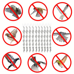 10pcs Outdoor Spiral Reflective Bird Repeller Stick Garden Fruit Tree