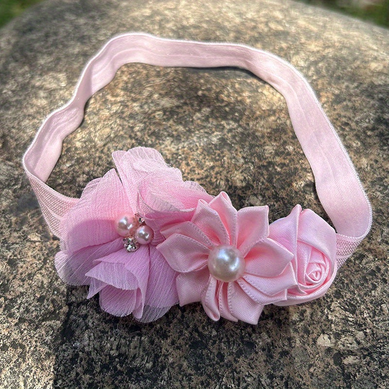 Cute Baby Girls Pearl Flower Hairband for Decoration