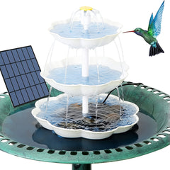 3 Tiered Bird Bath With 3 5W Solar Pump DIY Solar Fountain