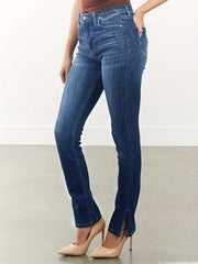 Medium Stretch Slim Fit Jeans Washed Slash Pocket Denim Pants