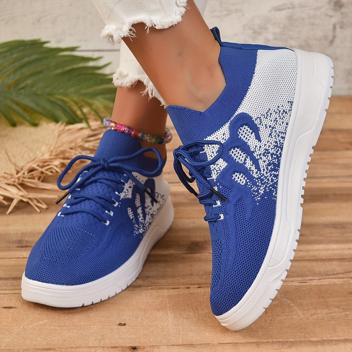 Women's Print Mesh Breathable Sports Shoes Lightweight Non slip Travel Shoes