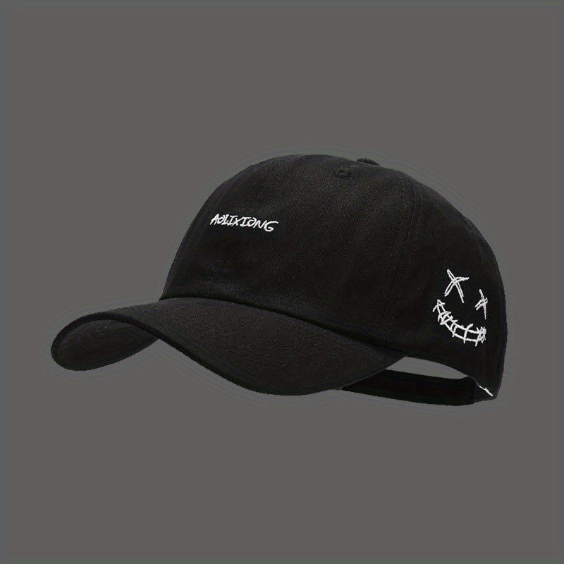 Clown Smiling Face Embroidered Baseball Cap Casual Dad Hat Adjustable Sun Hat