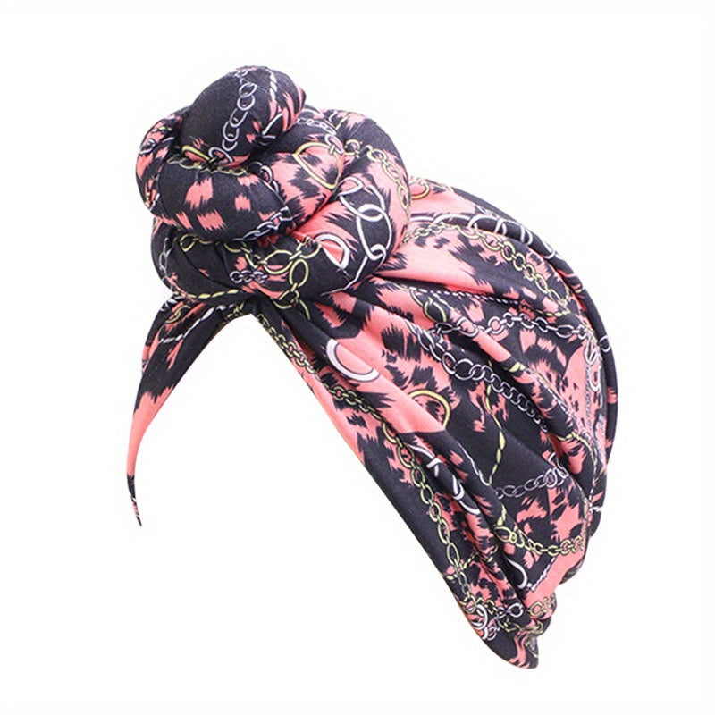 Boho Print Turban Cap Vintage Head Wrap Bandanas Stretchy Beanie Hat