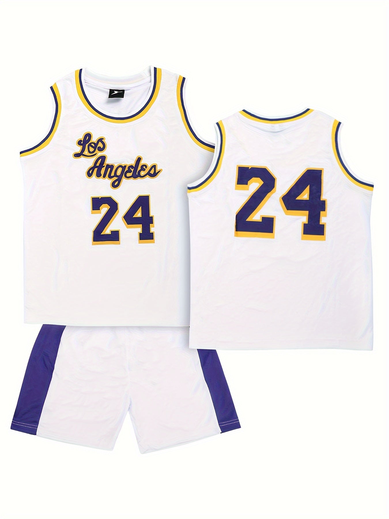 Youth Basketball Jersey Set 24 Print Breathable Boys